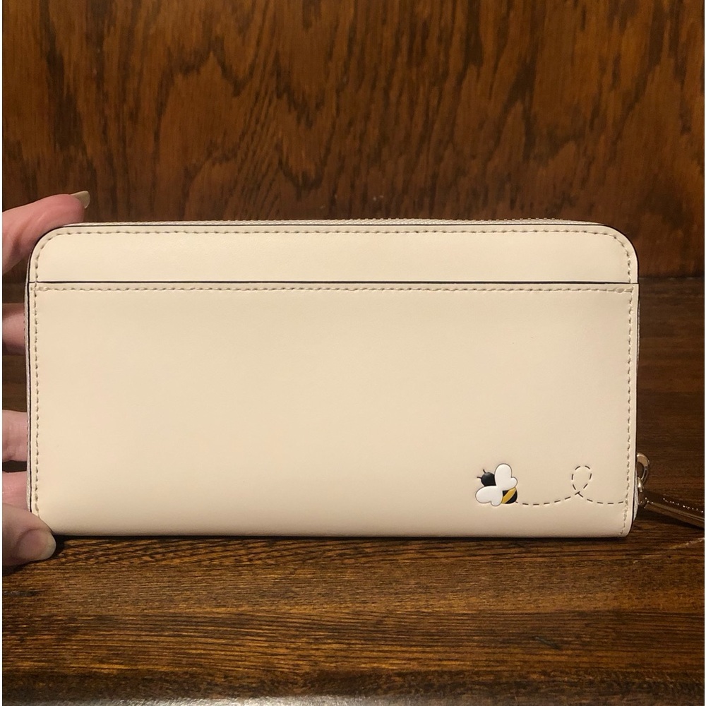 *NWT-Kate Spade-Honey Bee π Straw/Leather Tote, Lg Wallet & Card Holder-807: - Picture 11 of 16